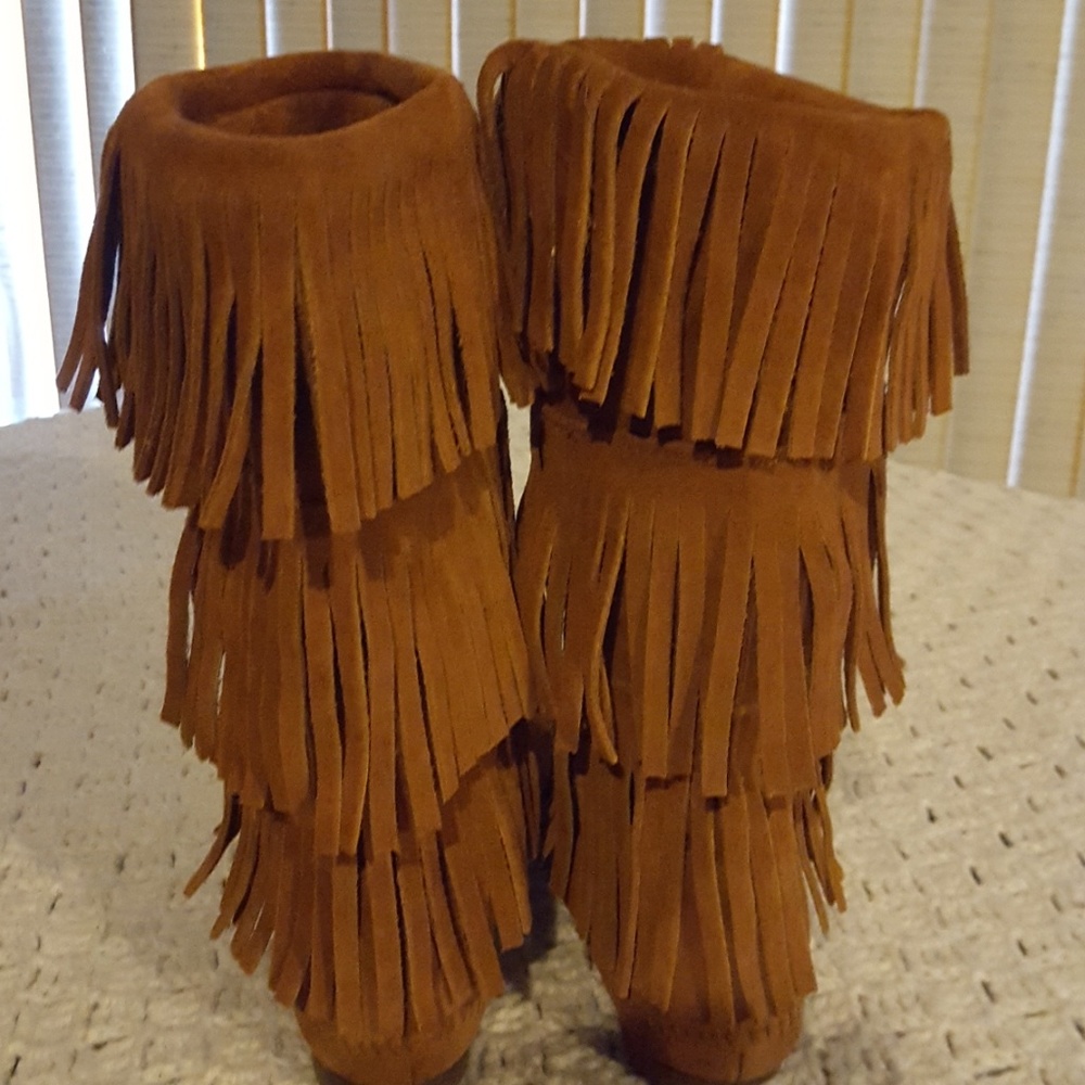 Minnetonka 3-Layer Fringe Boots. - image 3